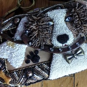 Unique Playful Mary Frances Beaded Dog Clutch